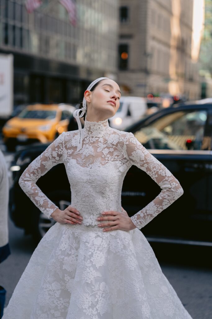 Sareh nouri wedding gowns modeled in new york bridal fashion week